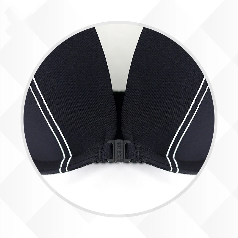 

E lovegirl Sexy Stripe Seamless Front Buckle Female No Steel Ring Bra Seamless One-piece Small Chest Bra Sexy Underwear