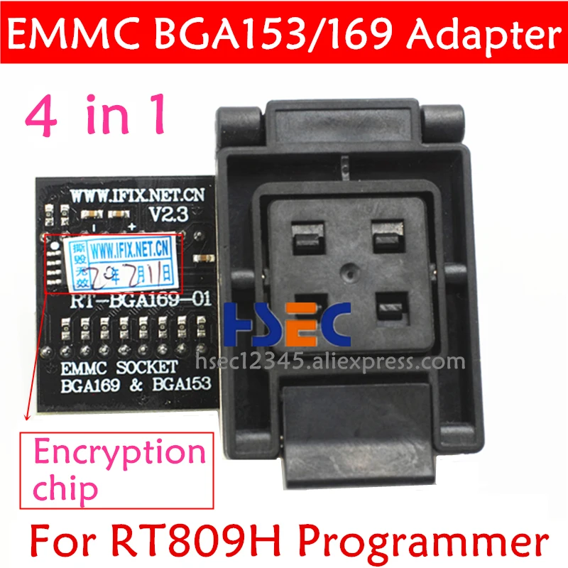 Новый Тип адаптера RT 809H EMMC V2.3 EMCP153 EMCP169 розетка BGA169 BGA153 BGA63 BGA64 BGA48 для программатора