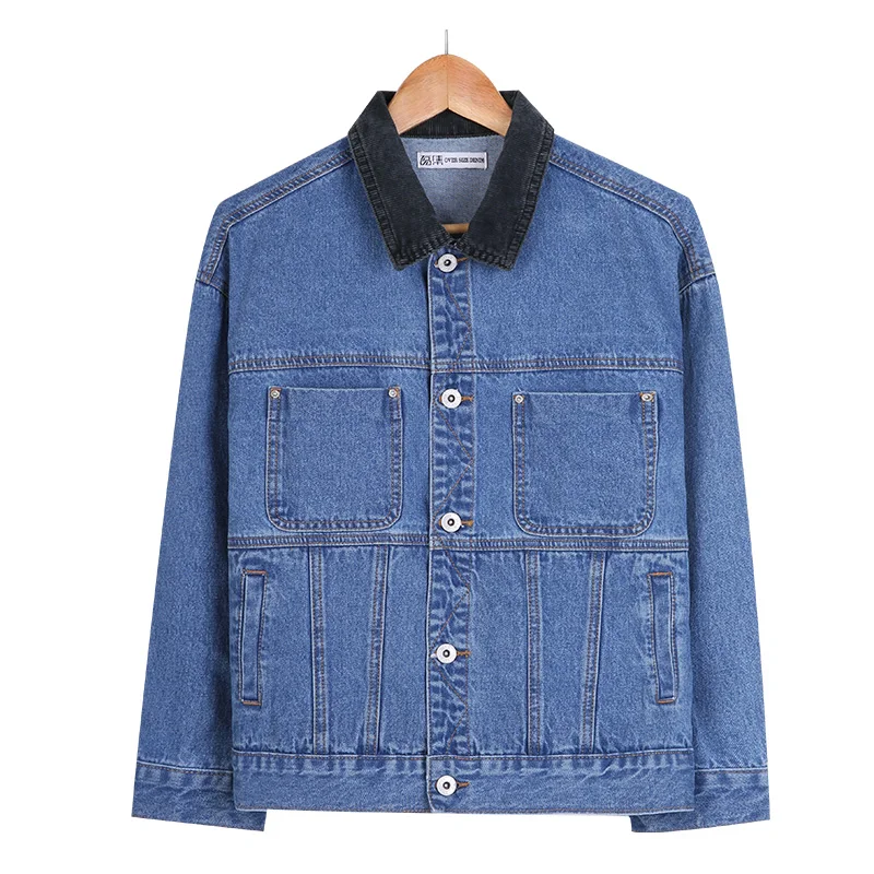 LEIJIJEANS новинка большой размер женская цвет совпадающий с отворотом свободная