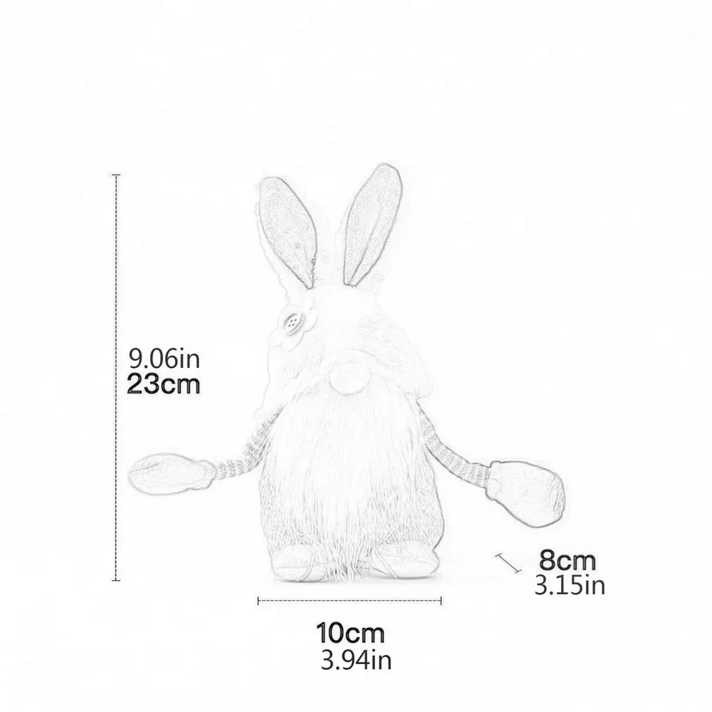 

1PC Easter Bunny Gnome Spring Grey Stripe Gnomes Easter Holiday Home Decoration Gnome Plush Handmade Rabbit Gifts Tomte Elf