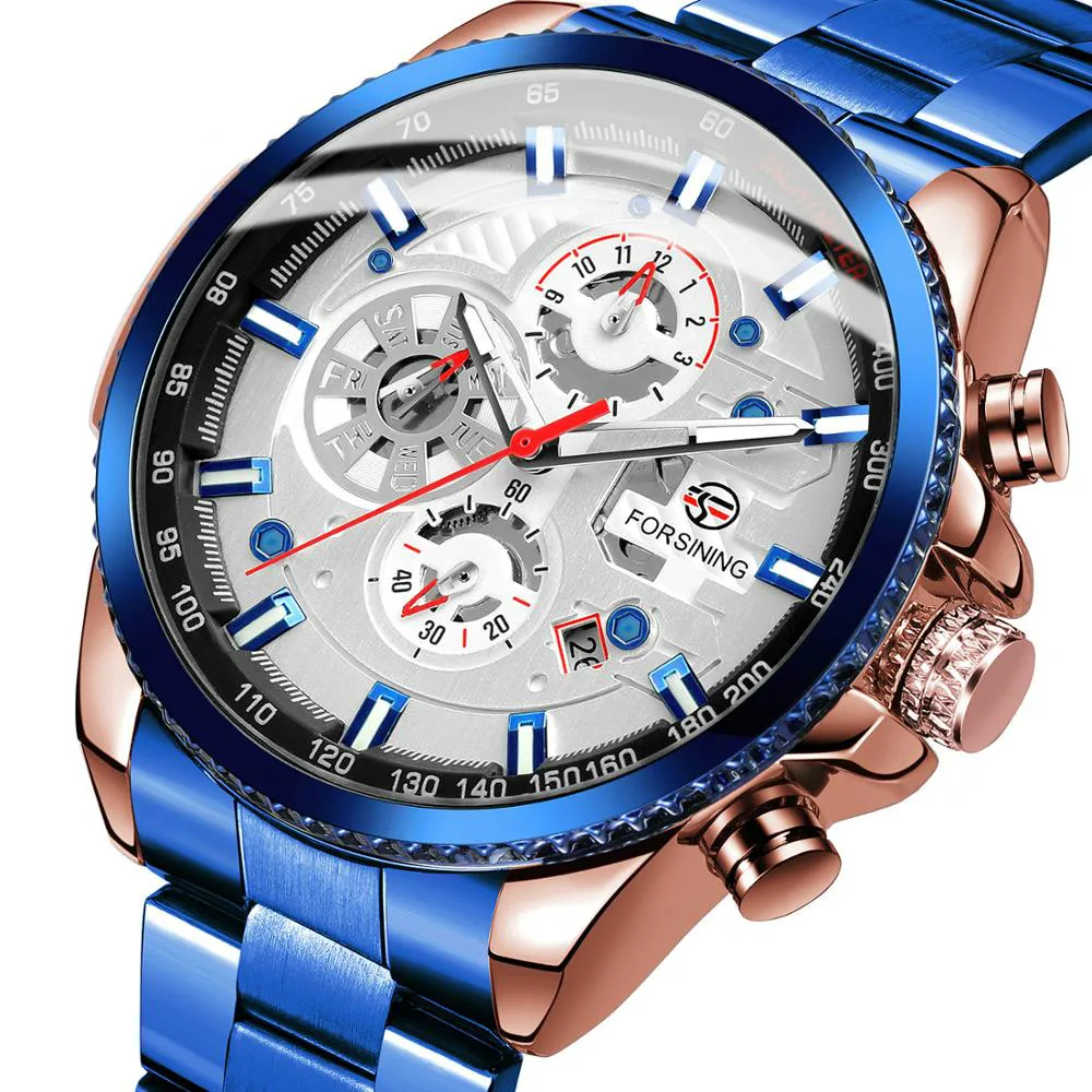 Часы наручные мужские с тремя циферблатами брендовые Роскошные спортивные