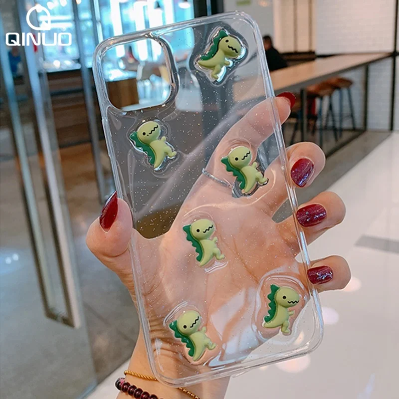 Чехол для телефона с изображением динозавра из мультфильма iphone 7 6 6S 8 Plus 3D Милый