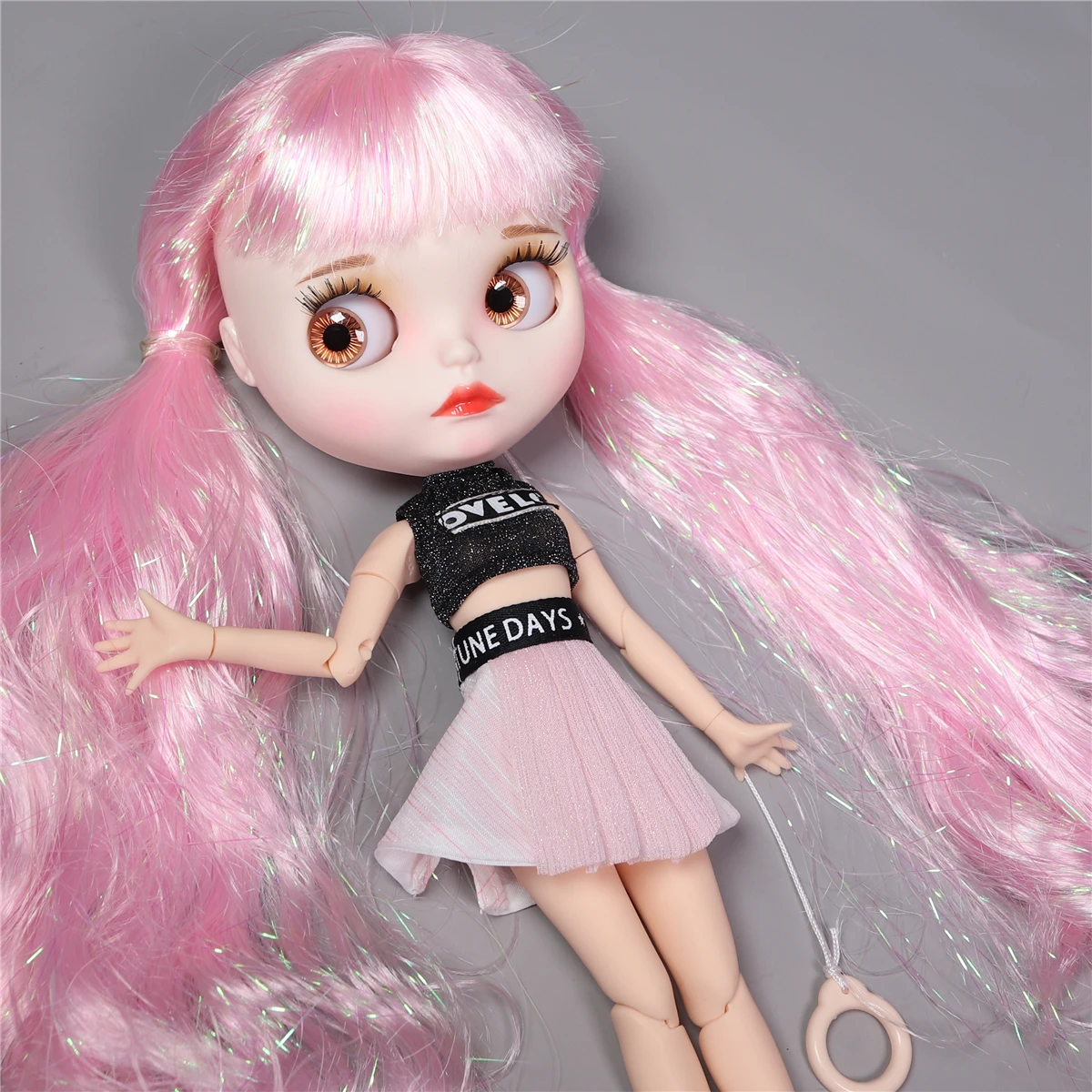 Кукла ICY DBS Blyth 1/6 bjd блестящее розовое тело белая кожа матовое лицо светло
