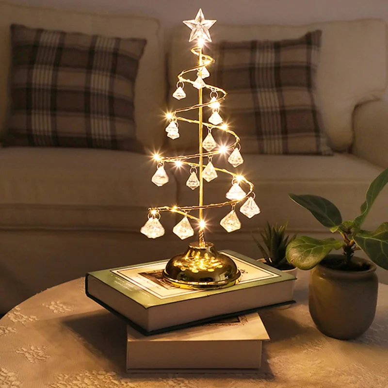 Светодиодный светильник для рождественской елки на батарейках украшение окна