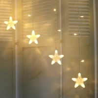 led christmas curtain string light hanging star lamp christmas decoration ornament home party supplies
