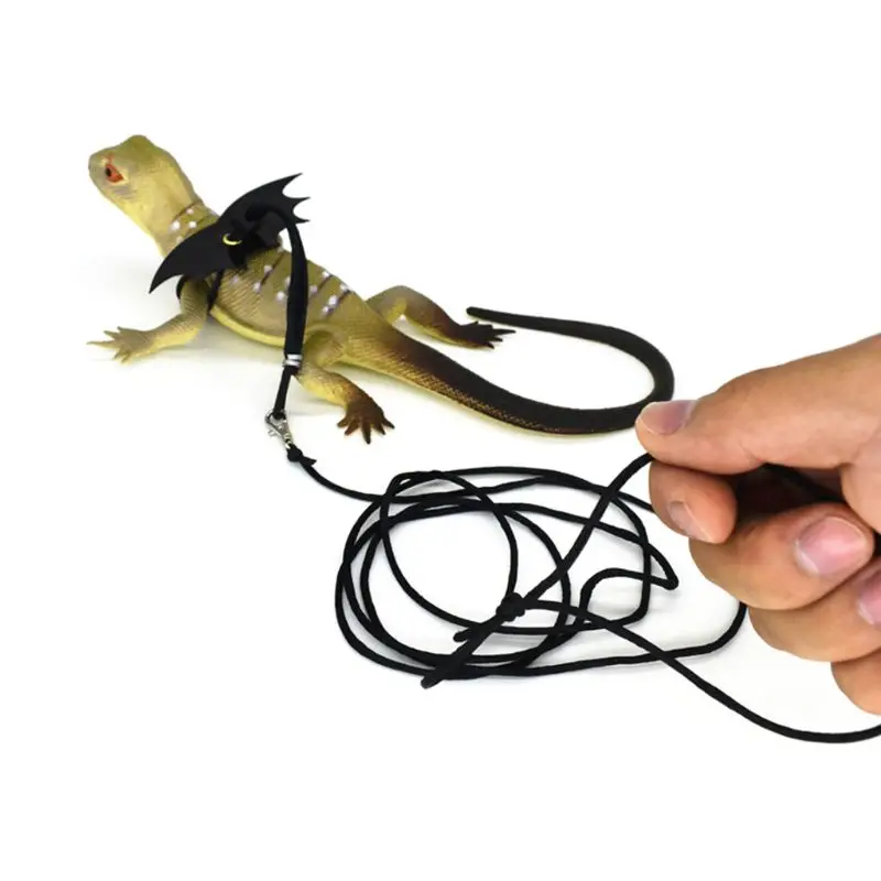Lguana-arn&eacute;s ajustable para reptiles, estilo ala, lagarto peque&ntilde;o, cintur&oacute;n de cuerda de escalada, arn&eacute;s de drag&oacute;n, correa de cuero-0