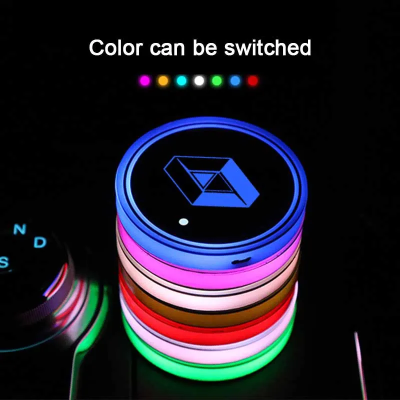 For Renault Kangoo Kadjar Trafic Twingo Scenic Clio Laguna 3 Accessories LED Water Coaster Glass Atmosphere Light Sticker | Автомобили и
