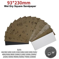 50pcs 93230mm wet dry sandpaper 320 10000 grit abrasive paper sheets for paint surface glass polishing 230x93mm