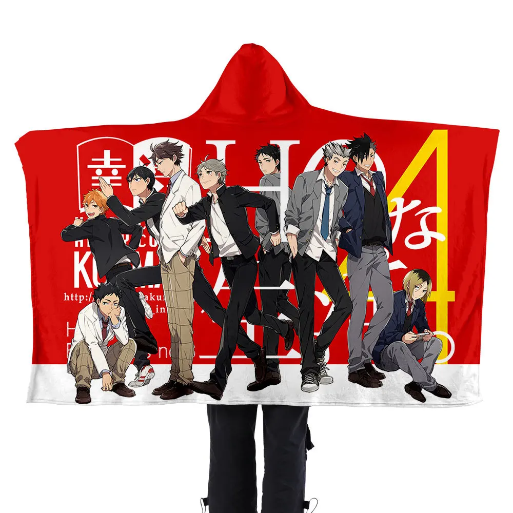 Haikyuu! Kawaii японское аниме одеяло для мальчиков и девочек толстовка с капюшоном