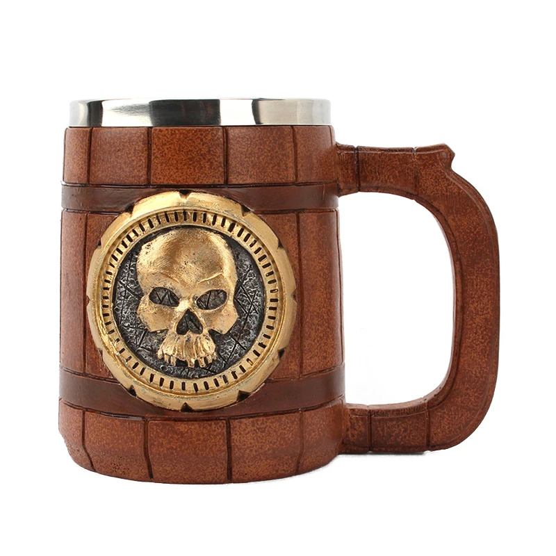 

Bar mugs Stainless Steel Beer Mug Skull Knight Tankard Halloween Creative 3D Coffee Cup Pub Bar Decoration Gift for bar tools
