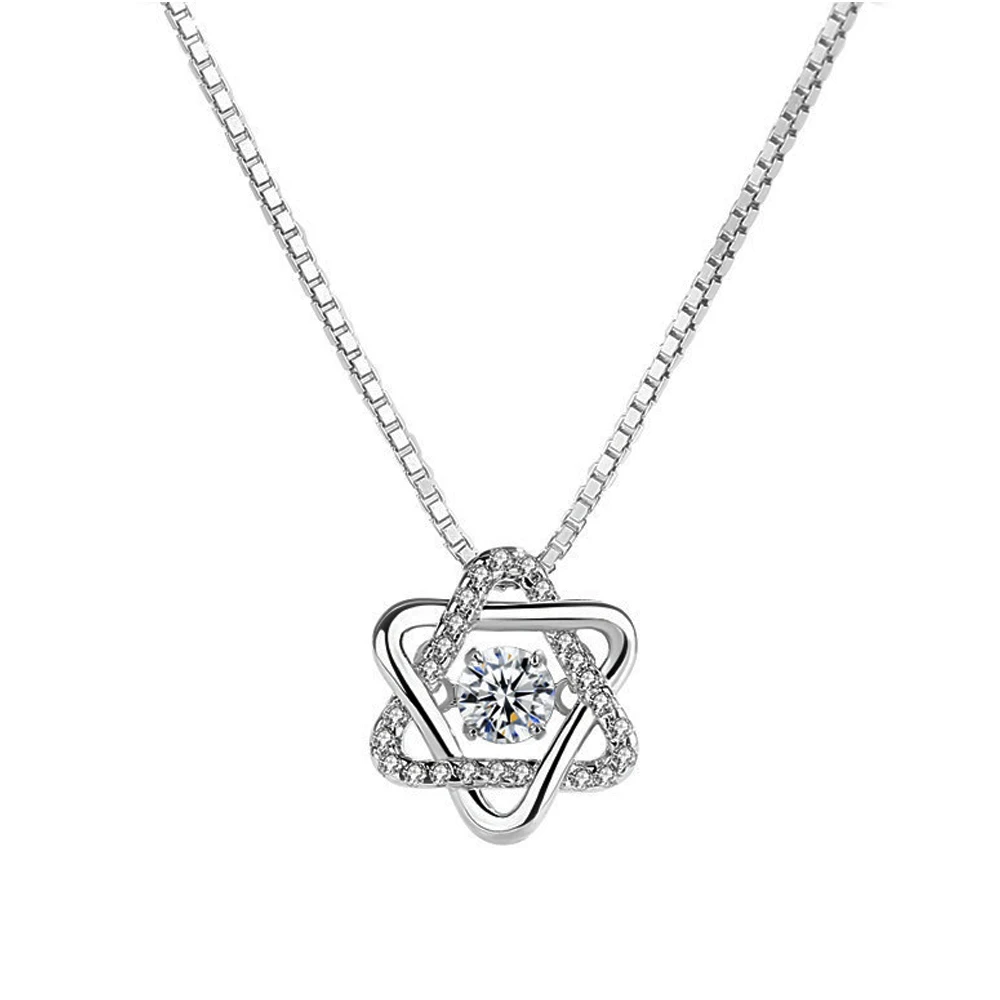 Серебро 925 украшения ожерелье цепочка Шарм Женская Девушка шесть Awn дрель s