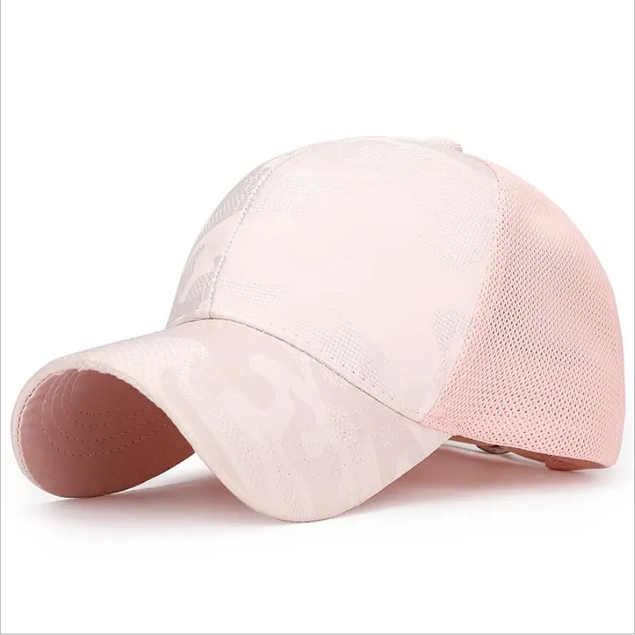 

Camouflage Pink White Hats for Women Baseball Cap Snapback Summer Hip Hop Outdoor Net Breatherable Head Wear