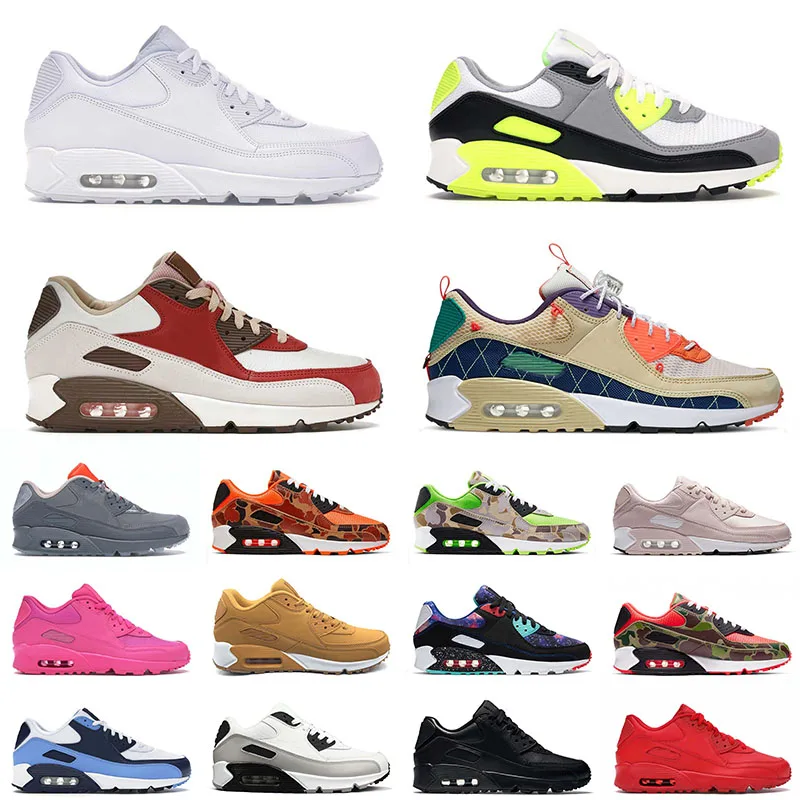 

2021 Arrival Classic 90 Sports Running Shoes SIZE 12 Triple White Trail Team Gold Bacon Green Mens Womens 90s Trainers Sneakers