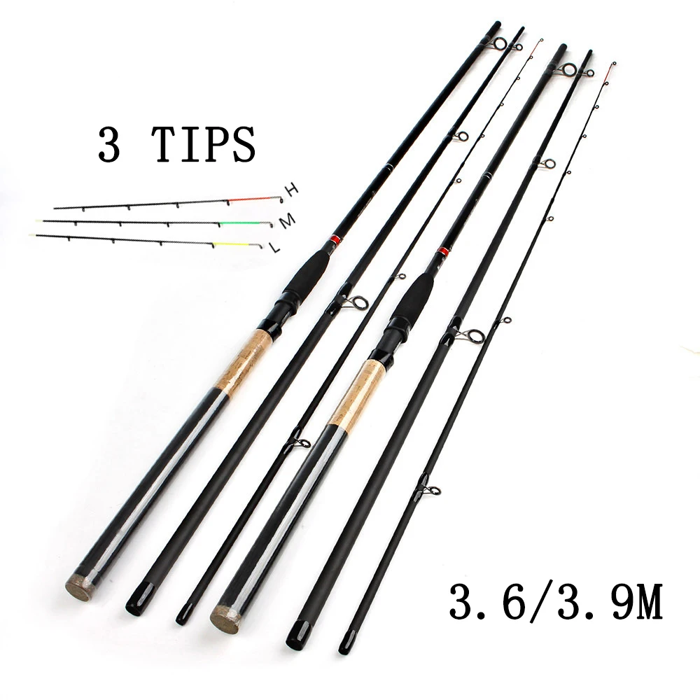 

3 Sections Lure Fishing Rod 3.6/3.9M Spinning Rod L/M/H 3 Tips Bait Wt 2-30g Long Throw Sea Fish Pole