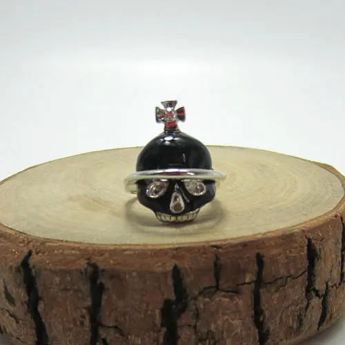 

Black Ghost Head Three-Dimensional Arc Saturn Ring Couple