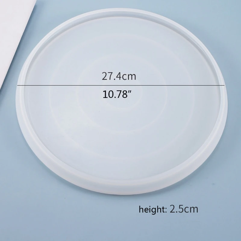 

Crystal Epoxy Resin Mold Coaster Round Tray Mirror Plate Casting Silicone Mould DIY Crafts Jewelry Making Tool
