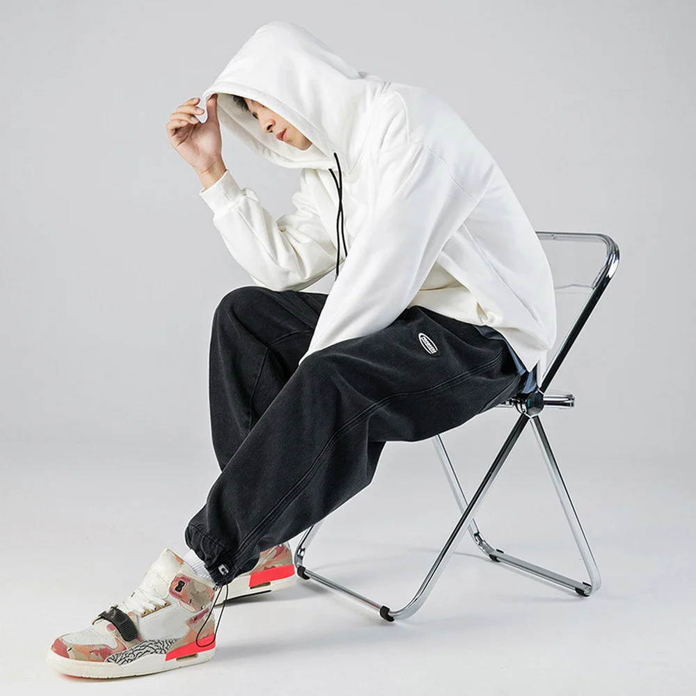 Japanese men's Jeans wear 2021 autumn winter new trendy jeans men labelled washed solid color denim trousers Streetwear Hip Hop