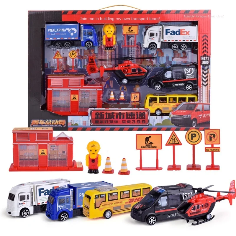 

Children's engineering toy car Airplane Train Friction car Excavator Car model set Boy toy