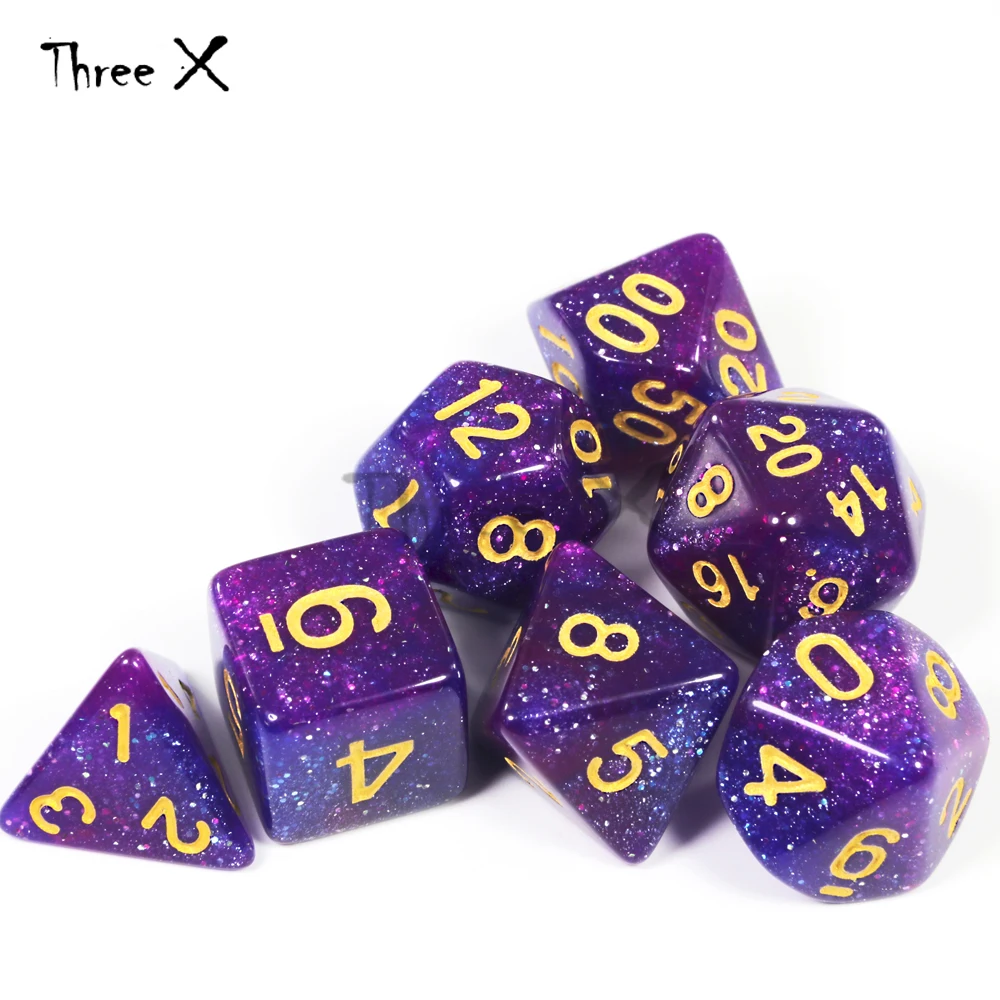 Забавный 6 цветов Творческий Вселенная Галактика кости набор D4-D20 с таинственным
