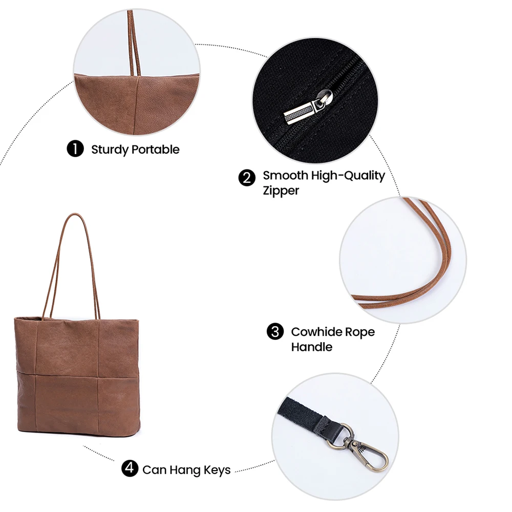 

JOYIR Genuine Leather Shoulder Bag Women Handbags Casual Tote Bags Soft Leather Ladies Shopper Female Luxury Bag sac a main