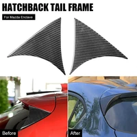 1pair car sticker hatchback rear windshield sticker tail frame decoration carbon fiber black for mazda 3 axela accessories