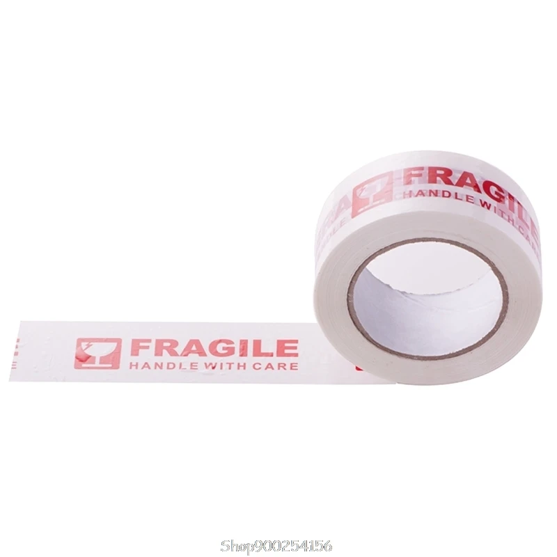

White and Red Fragile Packing Tape Handle with Care Bopp Shipping Warning Sticker Label D04 20 Dropship