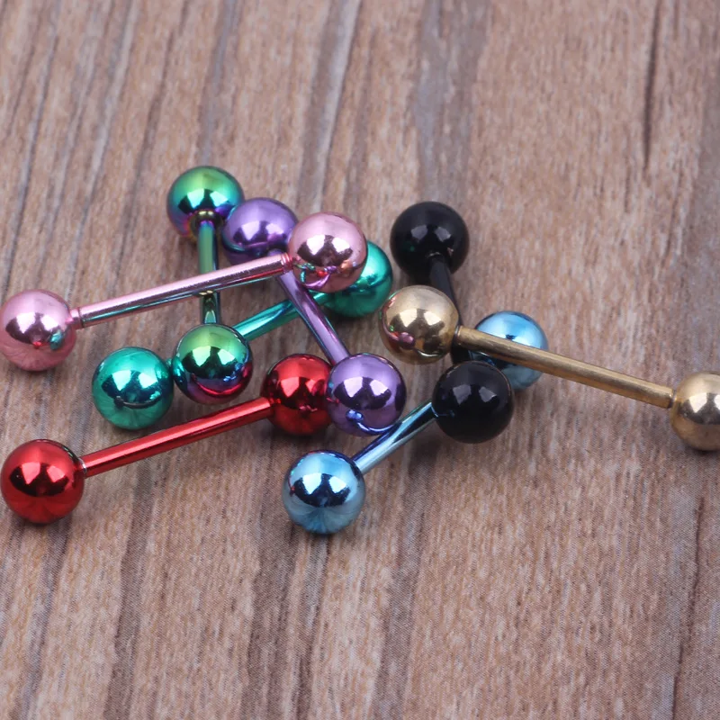 1 шт нержавеющая сталь язык пирсинг Септум промышленные серьги гантели мяч