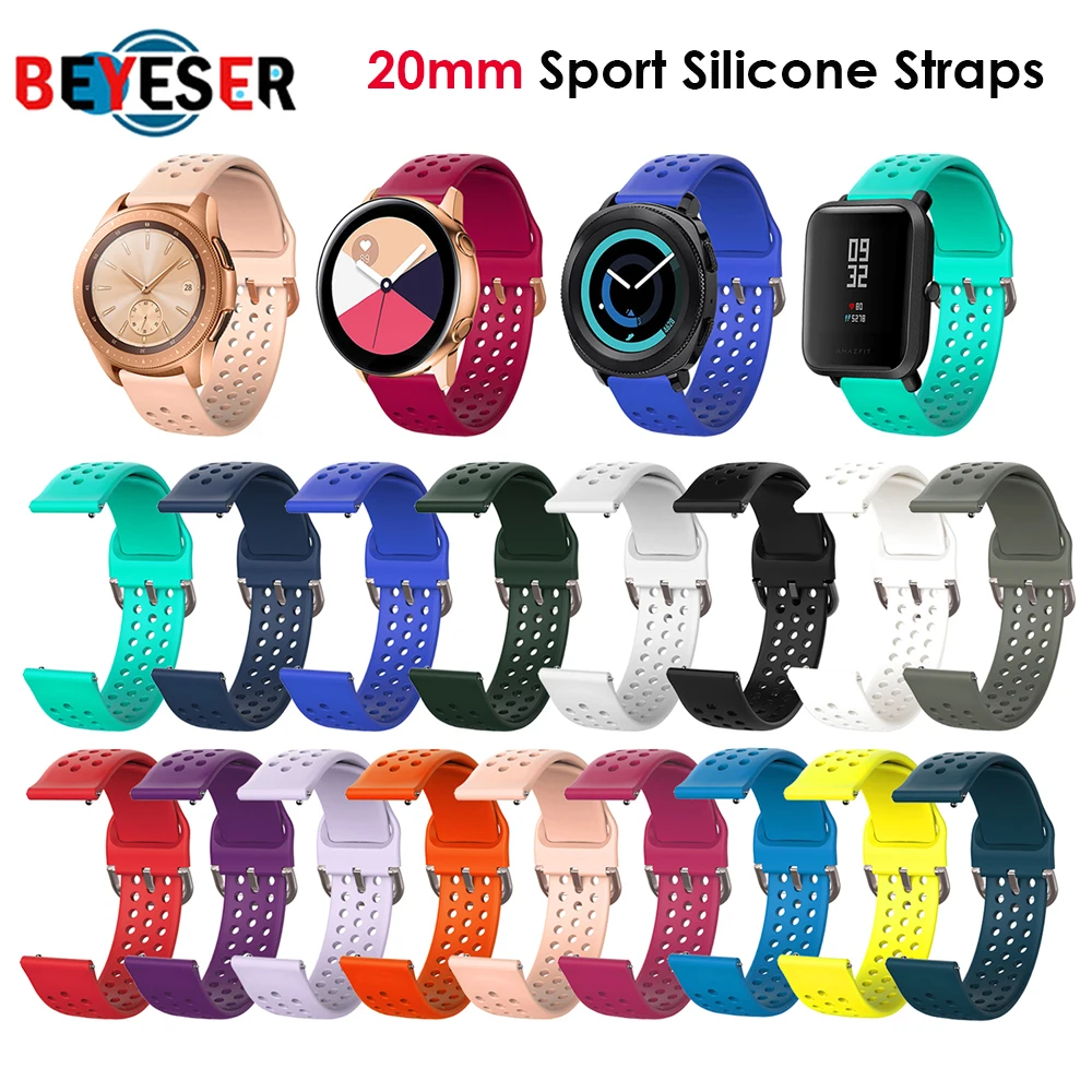 Ремешок для Samsung Galaxy Watch Active 2 40/44 мм Gear спортивный браслет наручных часов 20 huami Bip S