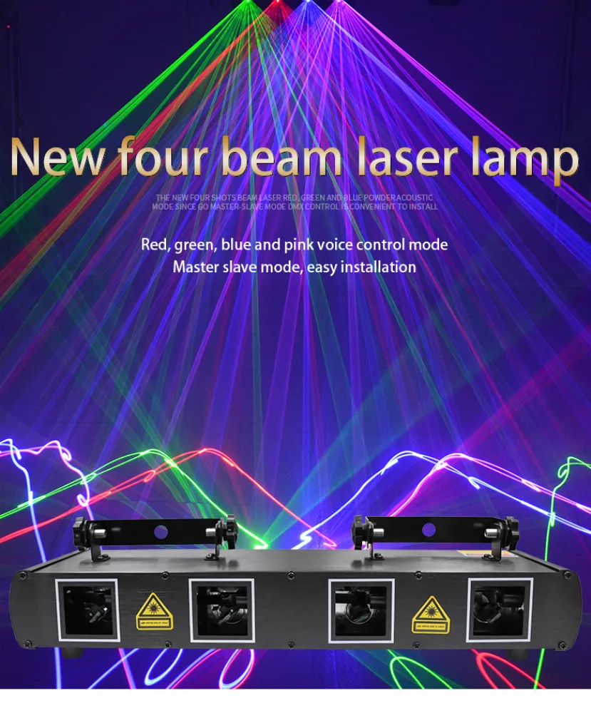 Новинка 4 линзы DJ лазер светильник зеленый синий полноцветный лазерный луч