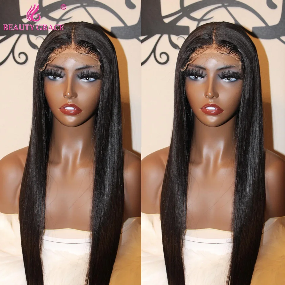 Красота Грейс прозрачный Синтетические волосы на кружеве парик 40 дюймов кости