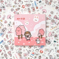 100 pcs kawaii paper stationery sticker set cute girls cherry blossom scrapbooking diary album planner decorative label sticker