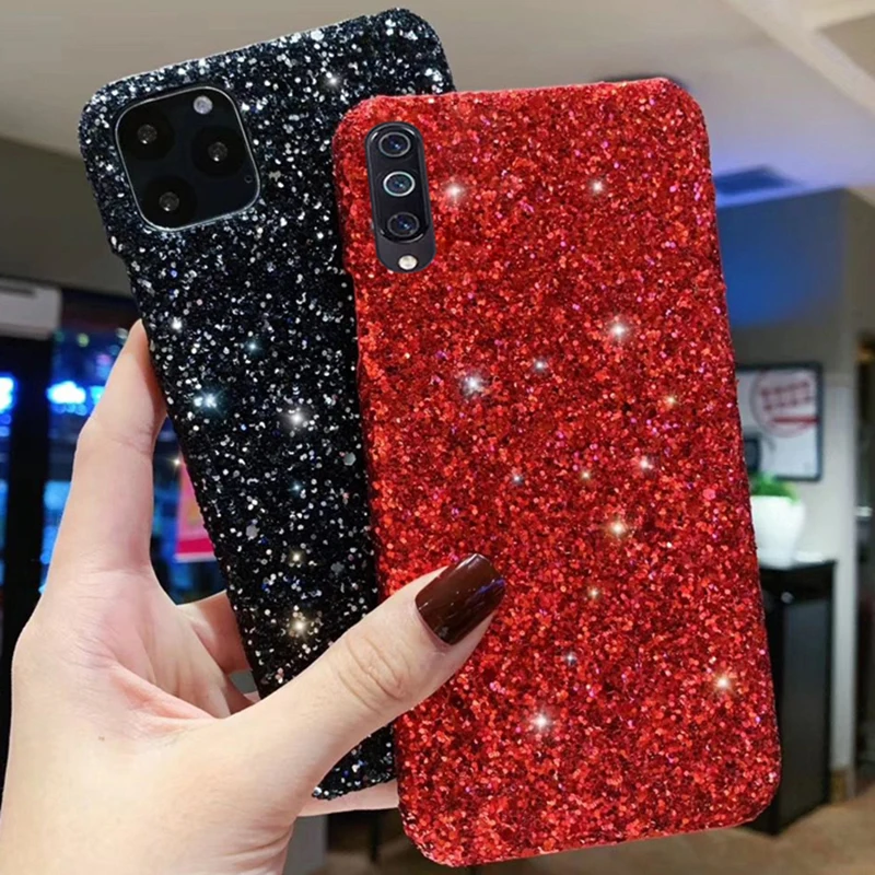 Блестящий чехол с блестками для телефона Samsung Galaxy A51 A81 A91 A71 Note 8 9 10 Lite A50 A70