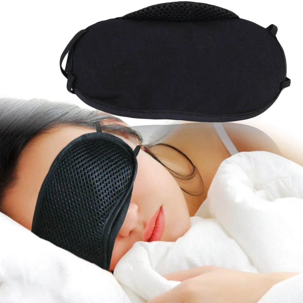

1PC Black Sleeping Eye Mask Bamboo Charcoal Eyeshade Blindfold 3D Shade Travel Sleep Aid Cover Light Guide For Health Care