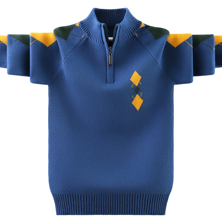 Ropa de invierno para ni&ntilde;os, Jersey de punto de algod&oacute;n, ropa abrigada-4