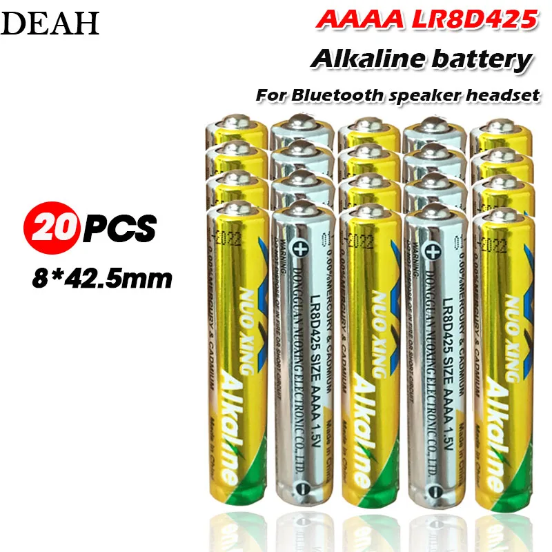 Щелочные батареи LR8D425 AAAA 20 шт./лот 1 5 в первичные для Bluetooth динамика гарнитуры