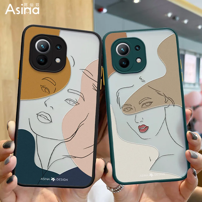 Модный женский чехол ASINA для Xiaomi Mi11 10 Матовый Прозрачный жесткий из поликарбоната