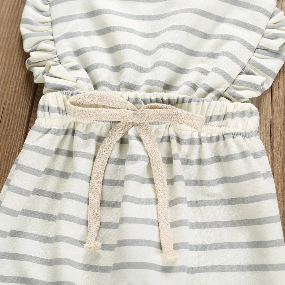 Одежда для новорожденных девочек с газовым ремешком комбинезон в полоску