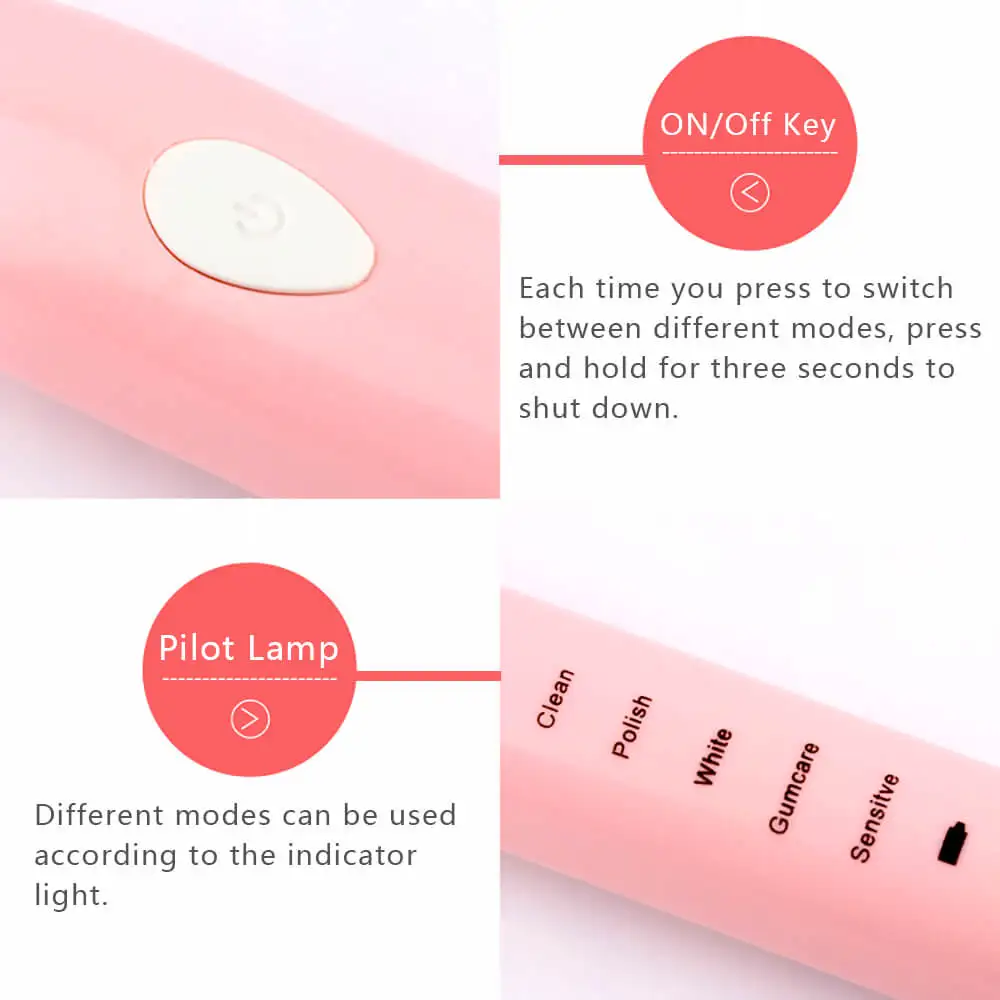 Ультразвуковая электрическая зубная щетка перезаряжаемая для удаления пятен |