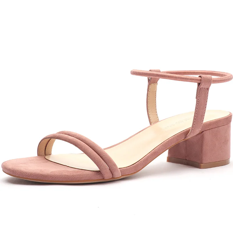 Босоножки женские на низком каблуке сандалии с открытым носком туфли блочном