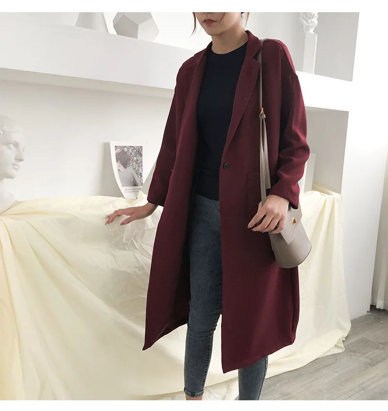 

2020 Spring High Quality Women Long Trench Coat Turn Down Collar Women Long Coat Casaco Feminino Abrigo Mujer Trench Femme