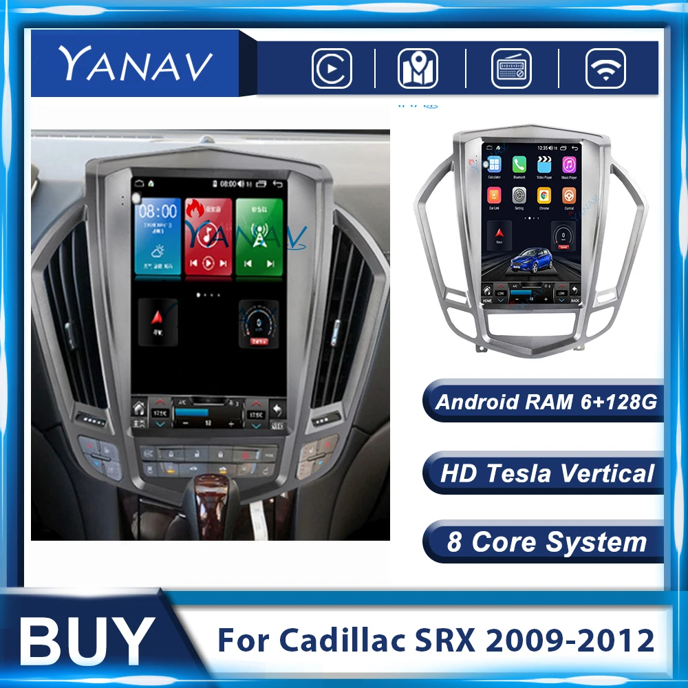 6 + 128G Android 10 блок Tesla экран автомобильное радио для Cadillac SRX 2009 2010 2011 2012