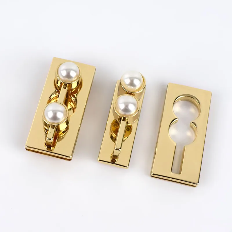 lightgold 49x22 мм прямоугольная жемчужная сумка замки металлическая сумочка пружинный замок защелки застежка для DIY Замена кошелек закрытие кожаные аксессуары - Цвет: lightgold