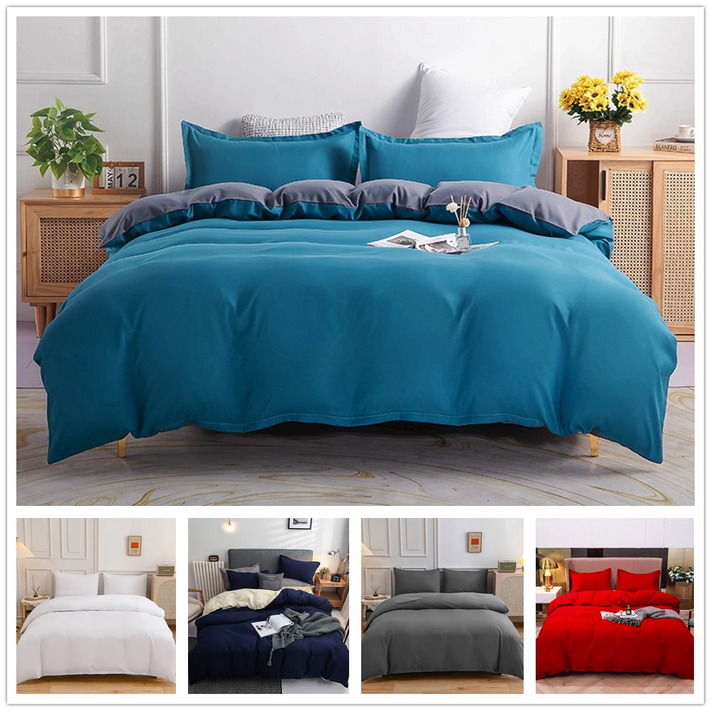 

Solid Color Bedspread on the Bed Linen and Covers of Comforter Brushed Twin Size Bedding Cover Quilt Cover Set Bedspreads King