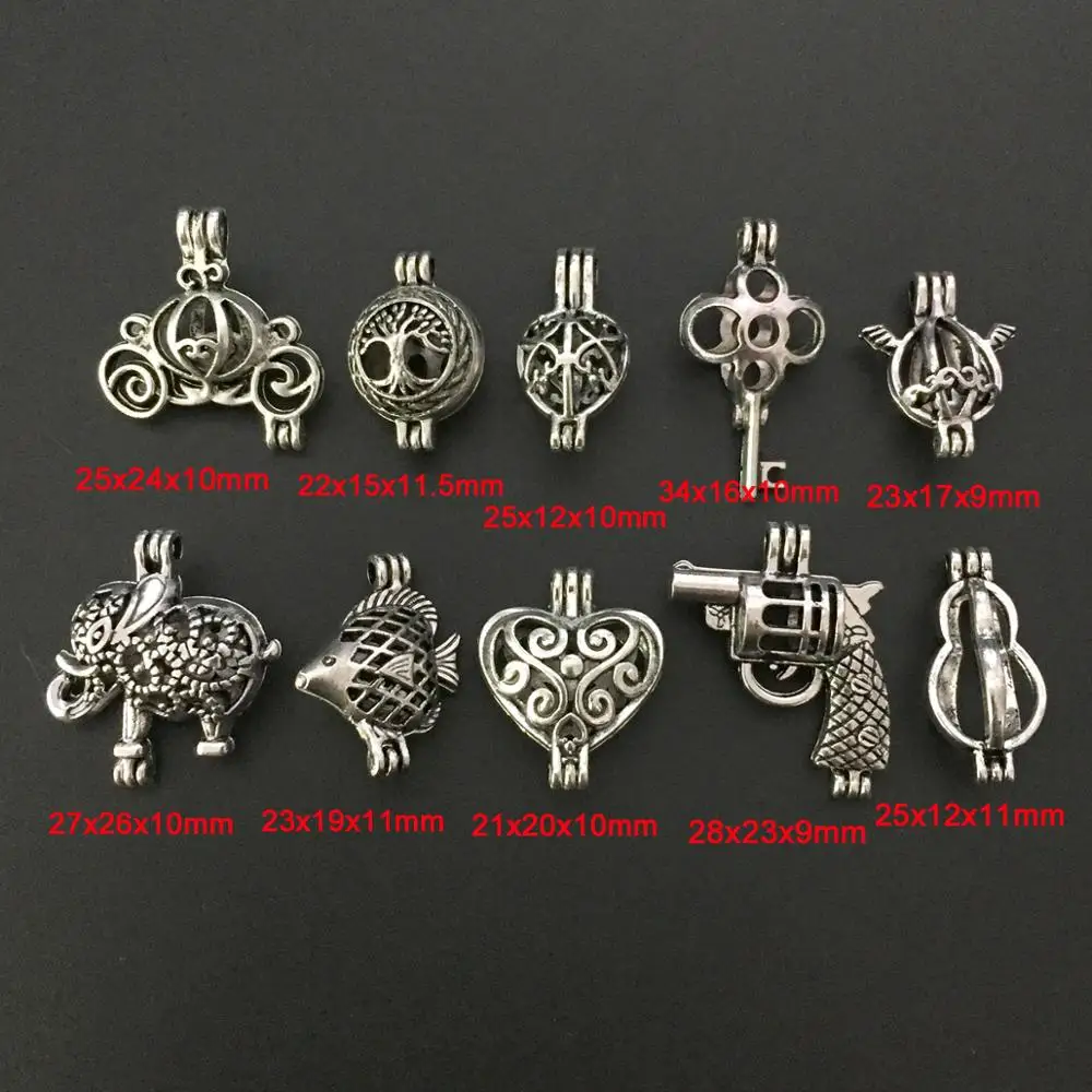 10 шт. Подвески античные серебряные маленькие смешанные бусины в форме