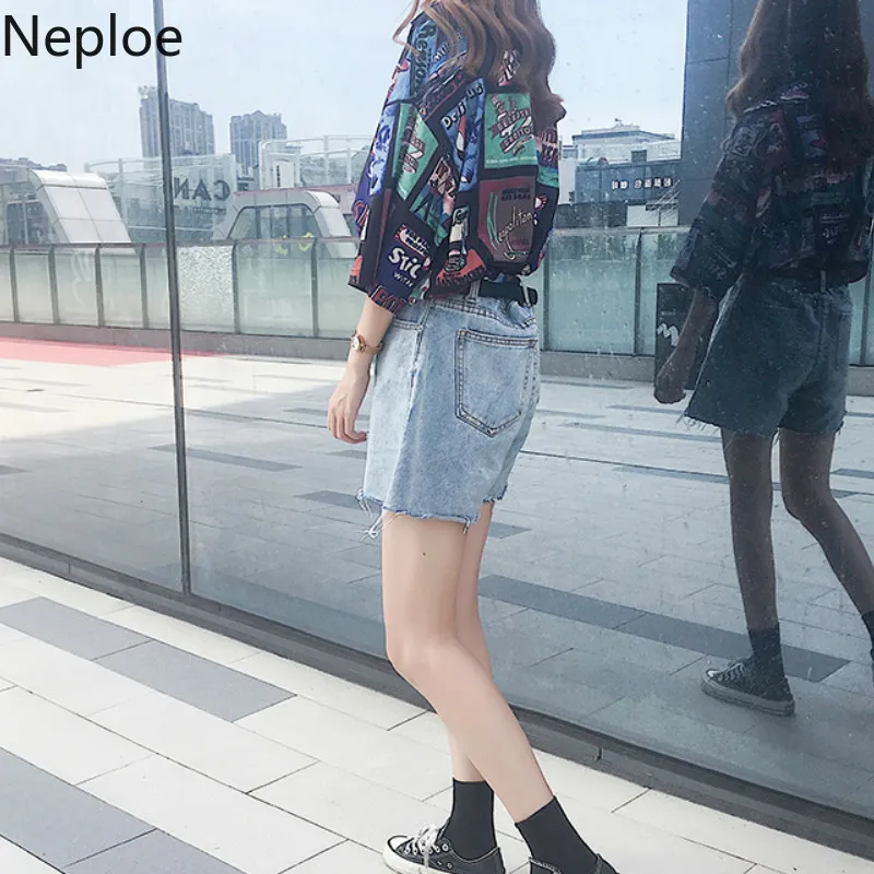 Женские топы с принтом в стиле хип-хоп повседневные блузы отложным воротником и