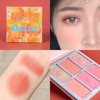 the new 6 color peach blush palette highlighter brightens eyeshadow all in one to repair long lasting makeup blush makeup