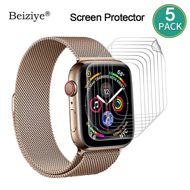 Мягкая Гидрогелевая защитная пленка на весь экран для Apple Watch 38 мм 42 мм серия 3 2 1 для iWatch 40 мм 44 мм серия 4 5 TPU HD прозрачная пленка