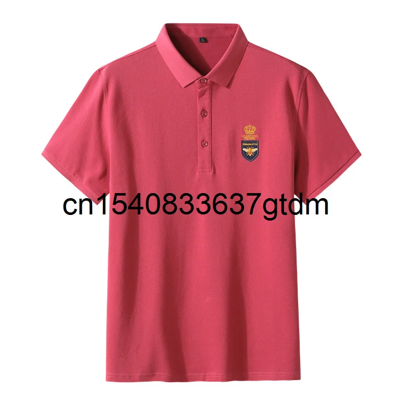 

Summer 2021 new men's plus size business casual Lapel short sleeve t-shirt men's fat cotton short sleeve