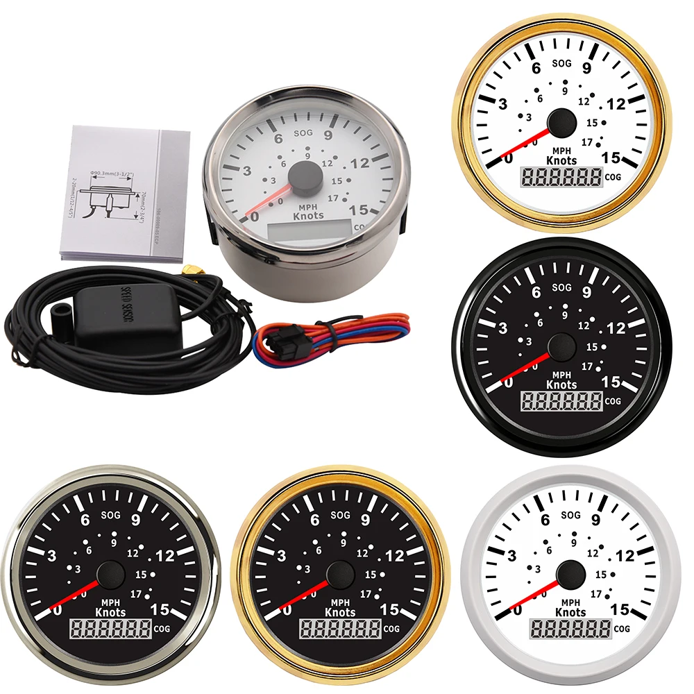 GPS-счетчик скорости с 15 узлами 85 мм подходит для морской яхты автомобиля лодки GPS