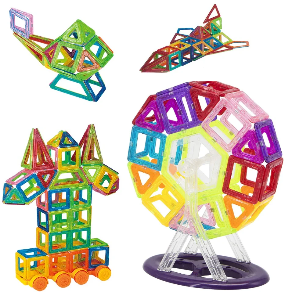 68/124/207 шт творческие магнитные игрушки дизайн блоки детские развивающие